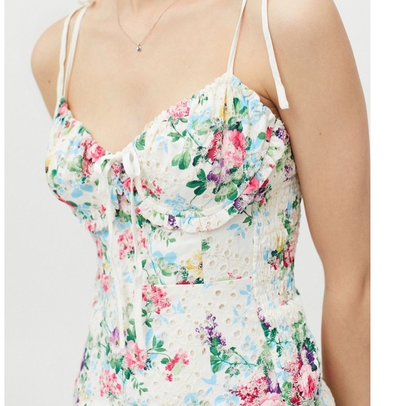 SNDYS Amalfi Floral Corset Boho Peasant Hipster Hippie Art Deco Farm Hip Dress - Picture 3 of 4